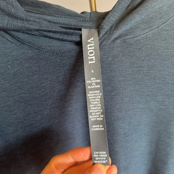 NWT • VUORI • Men’s Strato Tech Performance Hoodie • Navy Heather • Size Large - Picture 6 of 12